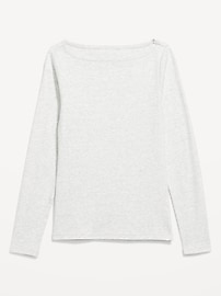 Image number 1 showing, Snug Long-Sleeve Boat-Neck T-Shirt