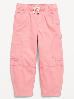 Pull-On Baggy Barrel-Leg Cargo Pants for Toddler Girls