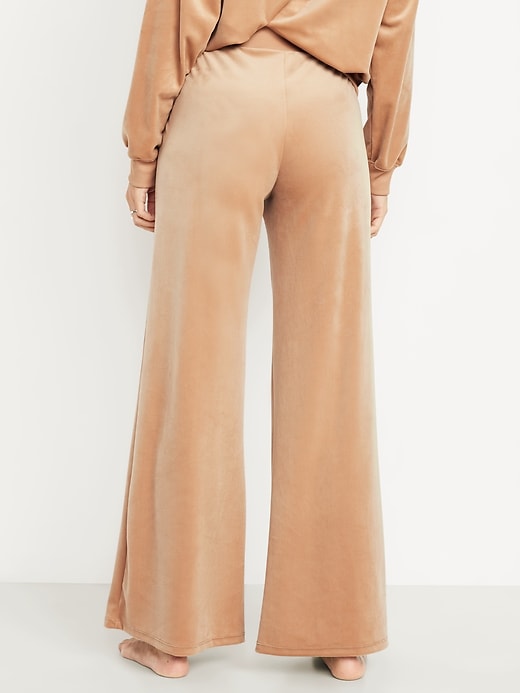 Image number 2 showing, High-Waisted Velour Flare Lounge Pants