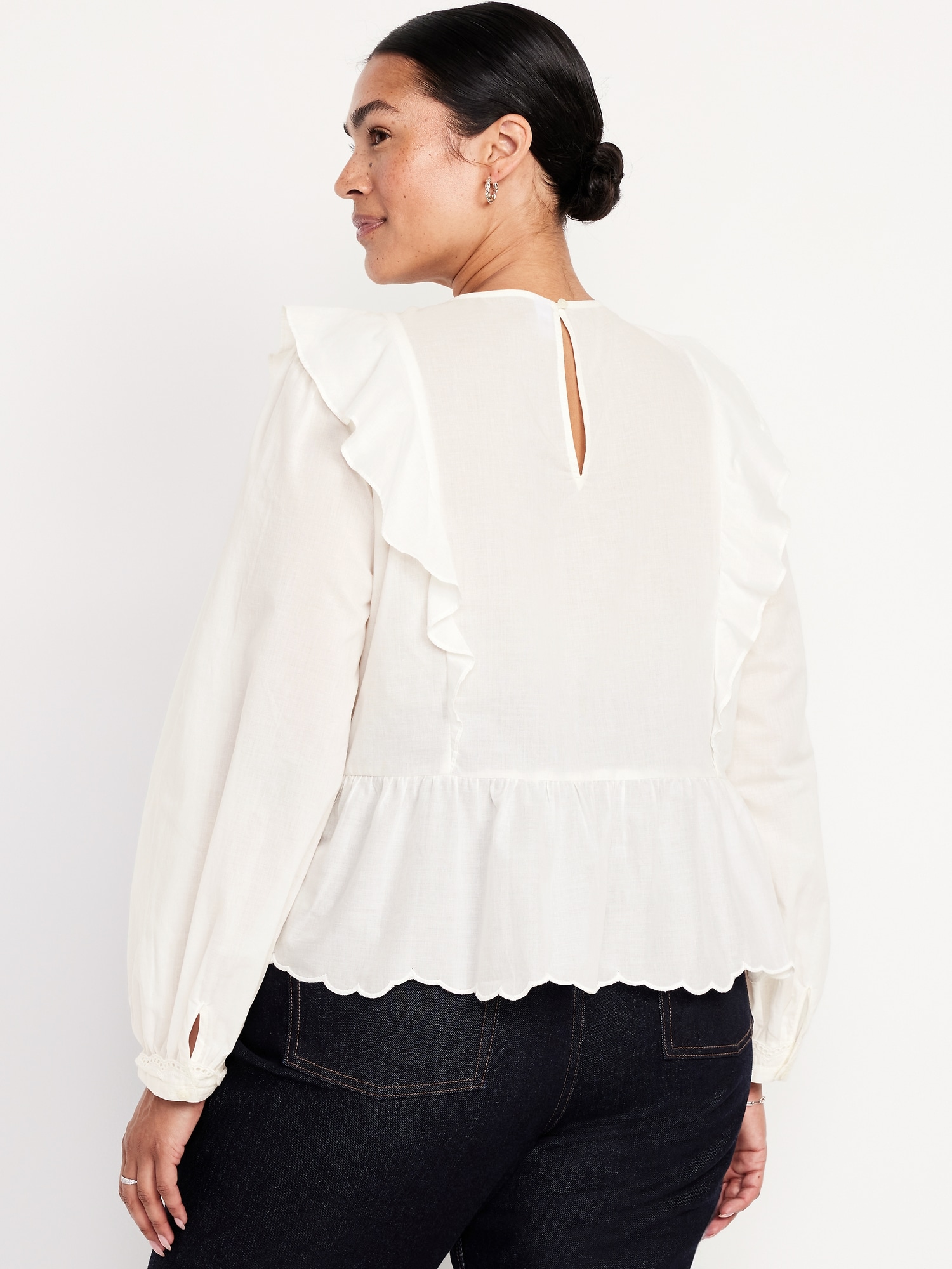 Ruffle Bib Peplum Top