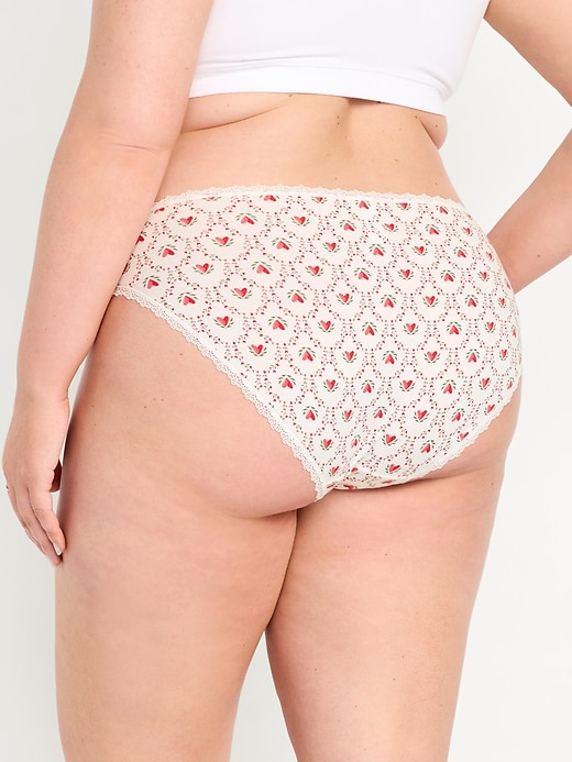 Image number 8 showing, High-Waisted Lace-Trim Bikini Underwear