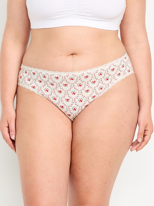 Image number 7 showing, High-Waisted Lace-Trim Bikini Underwear