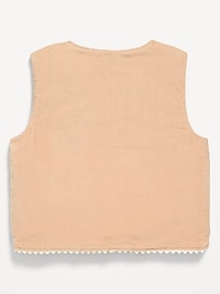 Image number 2 showing, Reversible Corduroy Vest for Toddler Girls