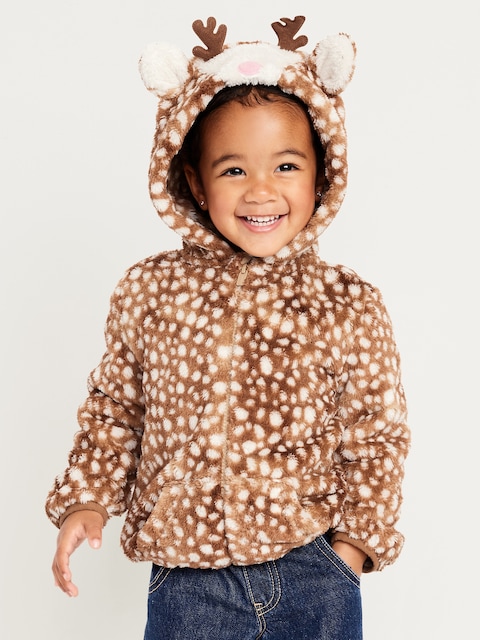 Critter Hooded Jacket for Toddler Girls - Reindeer