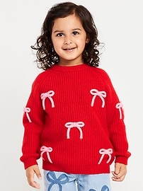 Image number 1 showing, SoSoft Long-Sleeve Bows Sweater for Toddler Girls