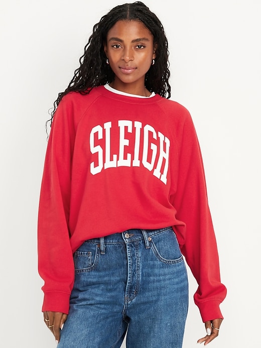 Image number 1 showing, SoComfy Oversized Graphic Raglan Sweatshirt