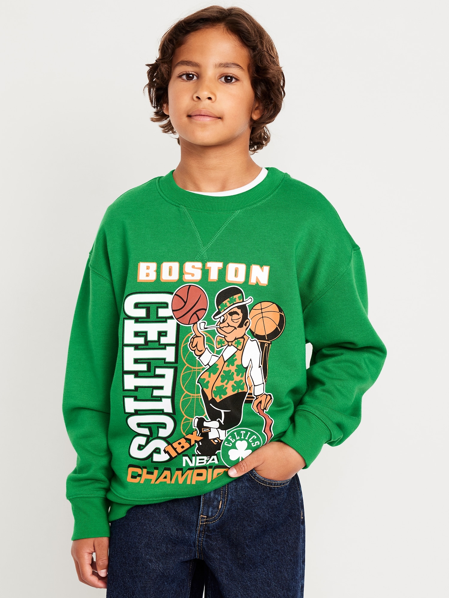 NBA© Boston Celtics© Oversized Gender-Neutral Sweatshirt for Kids