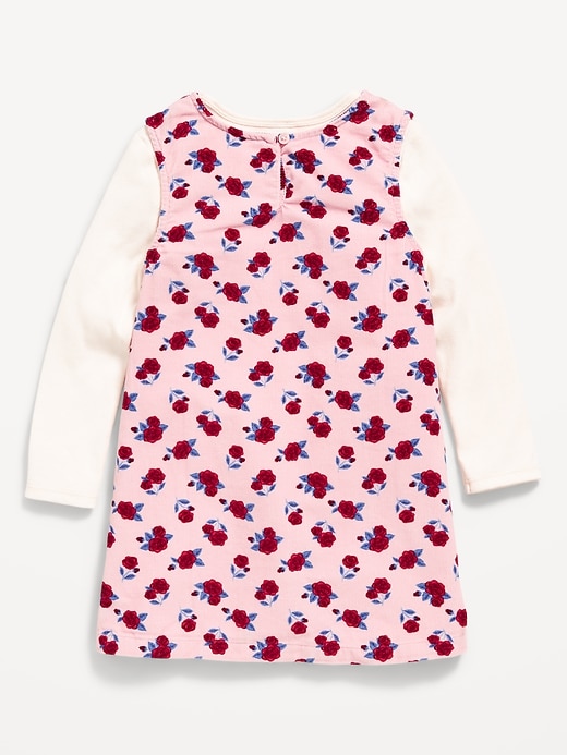Image number 3 showing, Long-Sleeve Ribbed T-Shirt and Corduroy Dress Set for Toddler Girls