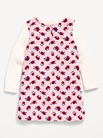 Image number 3 showing, Long-Sleeve Ribbed T-Shirt and Corduroy Dress Set for Toddler Girls