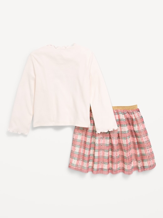 Image number 3 showing, Long-Sleeve T-Shirt and Tutu Skirt Set for Toddler Girls