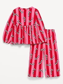 Image number 3 showing, Waffle-Knit Peplum Top and Pants Set for Toddler Girls