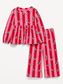 Image number 2 showing, Waffle-Knit Peplum Top and Pants Set for Toddler Girls