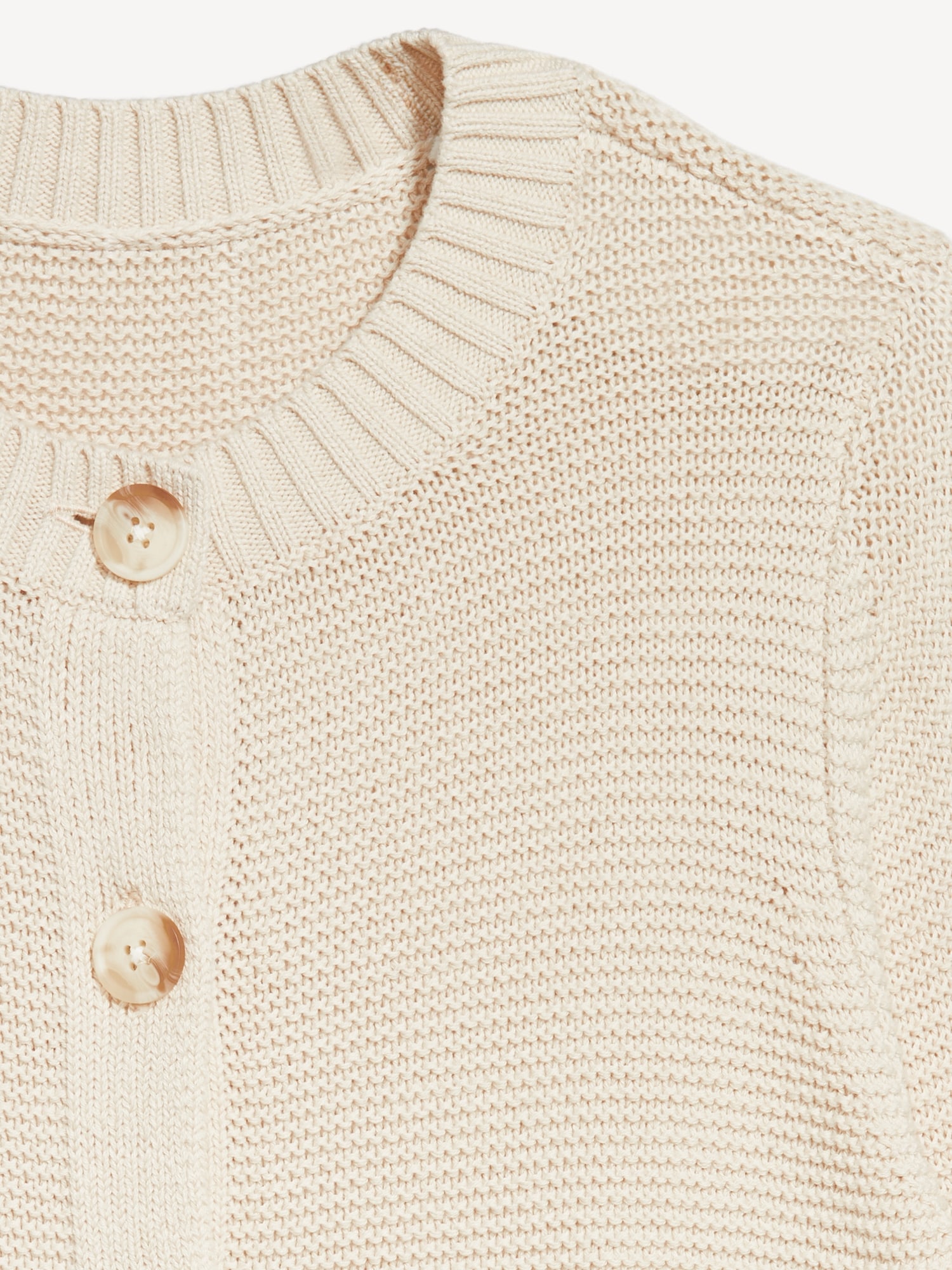 Seaside Cotton Garter-Knit Cardigan Sweater