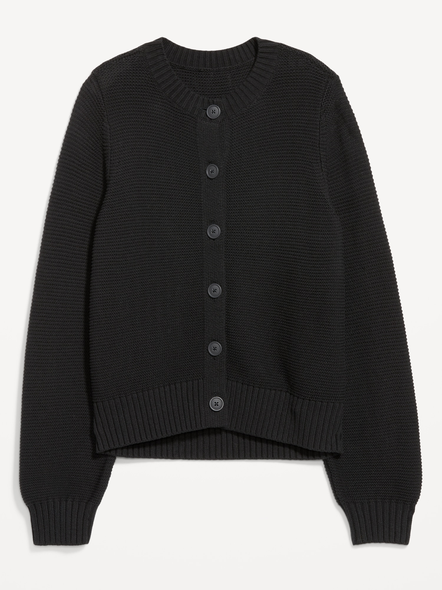 Seaside Cotton Garter-Knit Cardigan Sweater