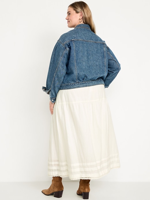 Image number 7 showing, High-Waisted Tiered A-Line Maxi Skirt