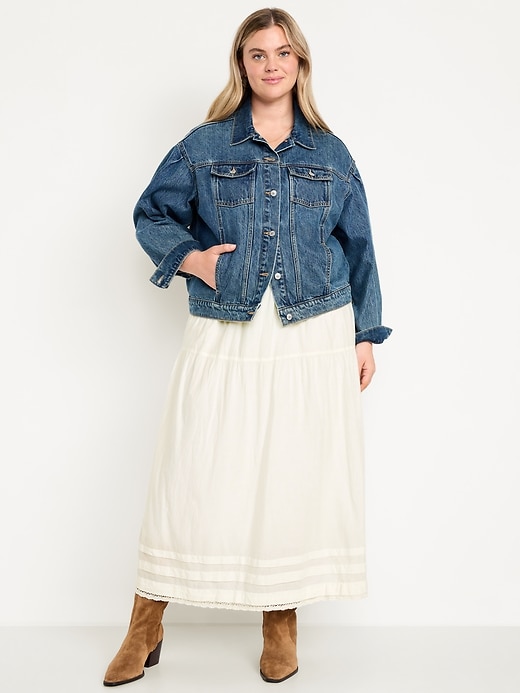 Image number 6 showing, High-Waisted Tiered A-Line Maxi Skirt