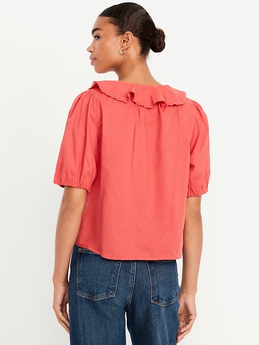 Image number 2 showing, Ruffle Collar Button-Down Top