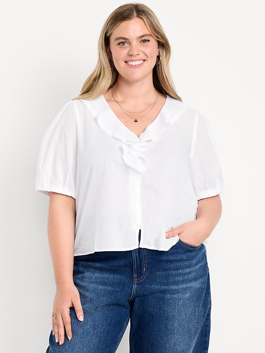 Image number 5 showing, Ruffle Collar Button-Down Top