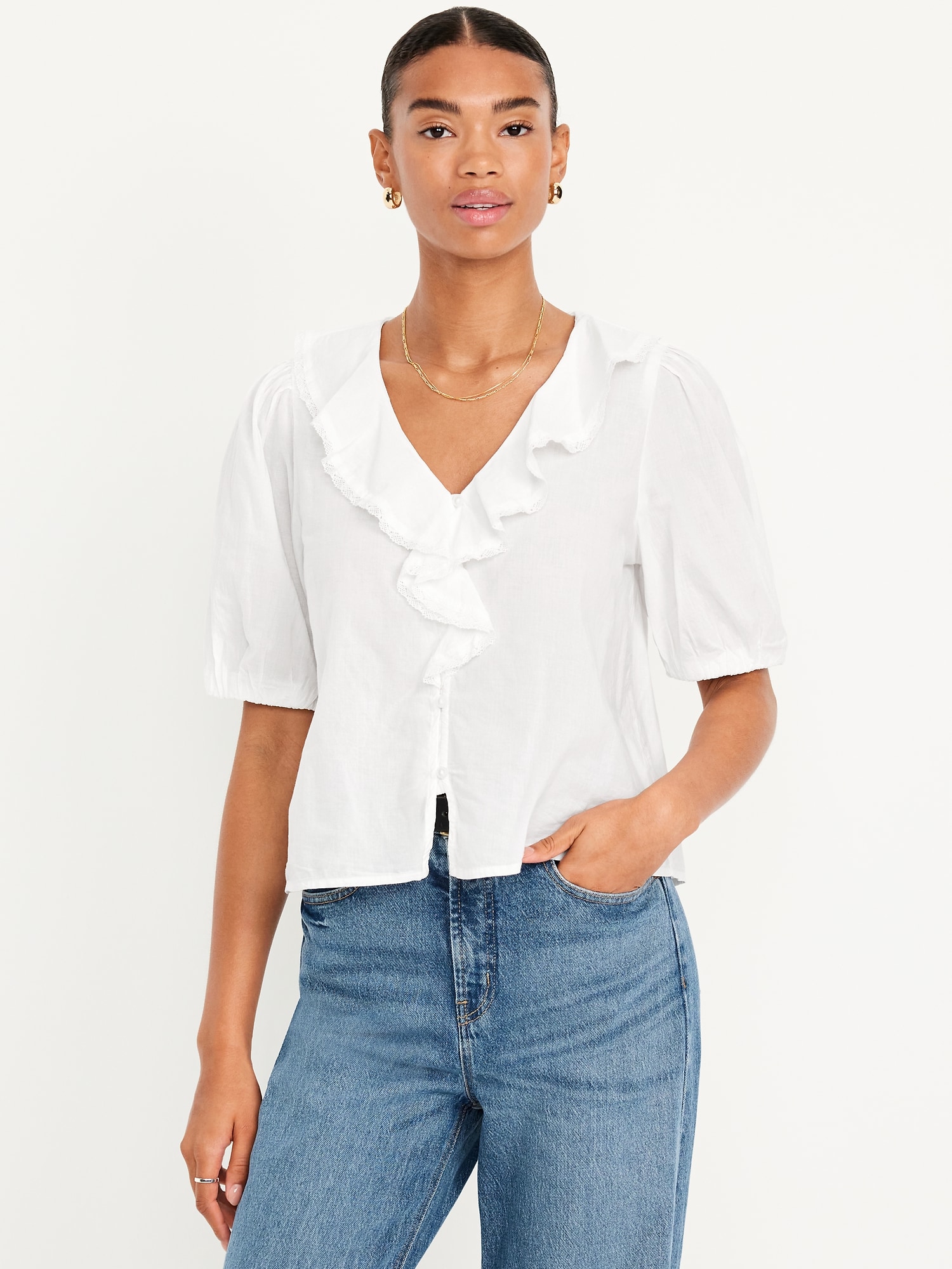 Women's Ruffle Sleeve Tops | Old Navy