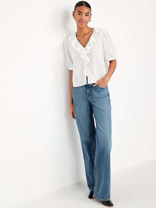 Image number 3 showing, Ruffle Collar Button-Down Top