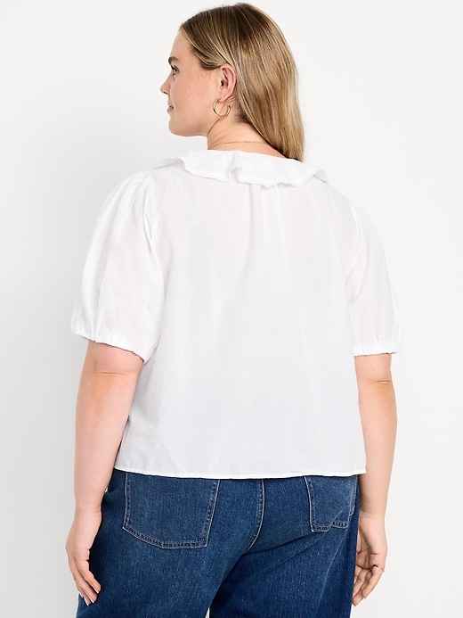 Image number 6 showing, Ruffle Collar Button-Down Top