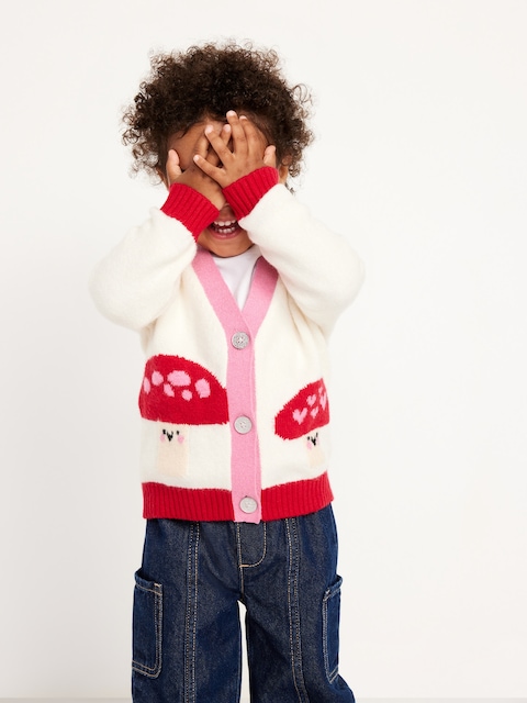 SoSoft Graphic Cardigan Sweater for Baby - Mushroom