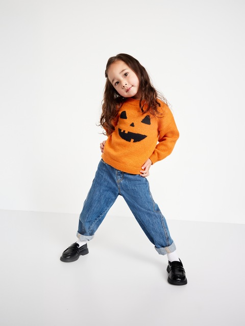 SoSoft Sparkle Graphic Sweater for Toddler - Sparkly Pumpkin