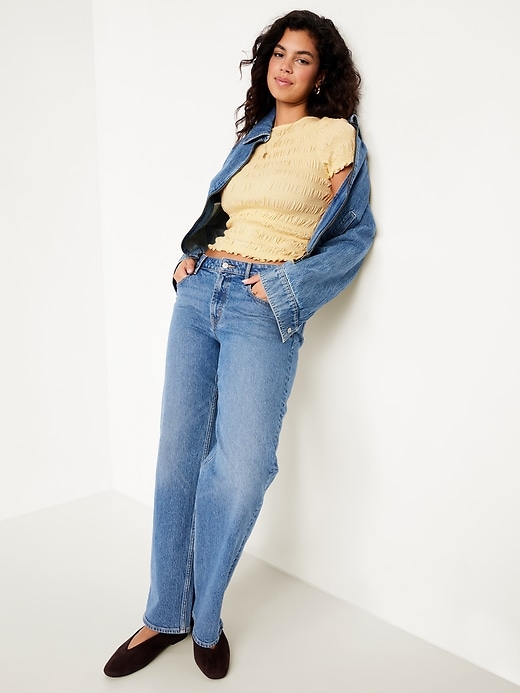 Image number 3 showing, Slit-Neck Smocked Top