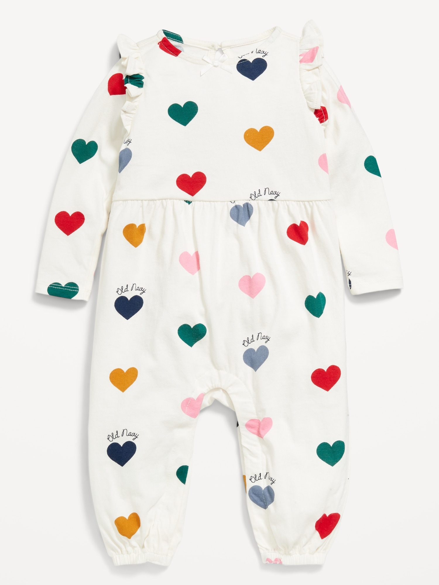 Printed Long-Sleeve Logo-Graphic Jumpsuit for Baby