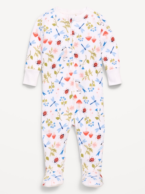 Old Navy x Lovevery Snug-Fit 2-Way-Zip Sleep & Play Footed One-Piece for Baby - White Lilies