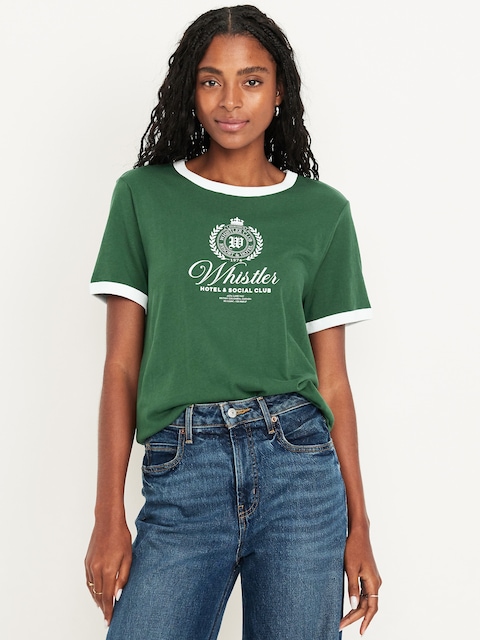 EveryWear Crew-Neck Graphic Ringer T-Shirt - Whistler Hotel & Social Club