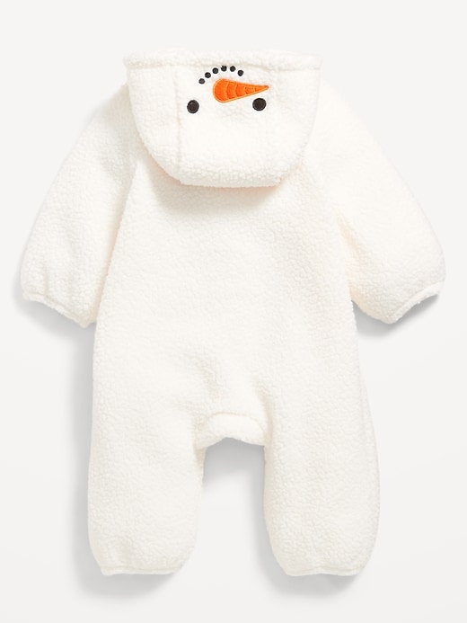 Image number 3 showing, Hooded Sherpa Snowman One-Piece for Baby