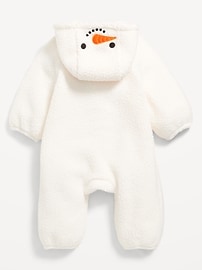 Image number 3 showing, Hooded Sherpa Snowman One-Piece for Baby