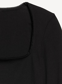 Image number 3 showing, Maternity Long-Sleeve Trapeze-Neck T-Shirt