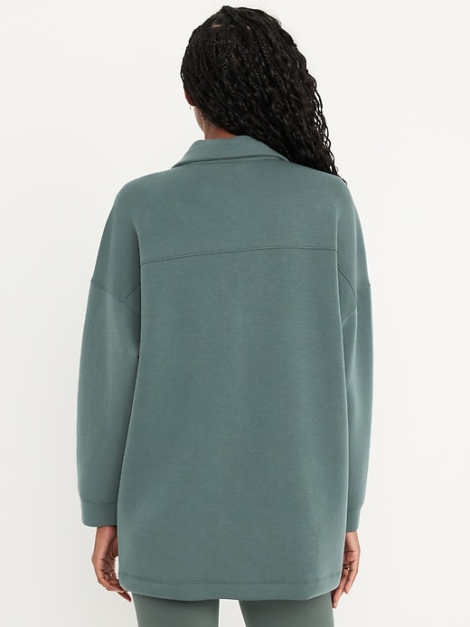 Image number 2 showing, Bounce Fleece Oversized Snap-Front Tunic