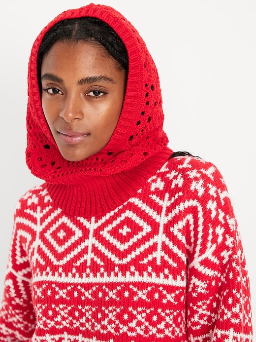 Image number 1 showing, Crochet-Knit Balaclava