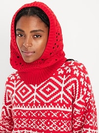 Image number 1 showing, Crochet-Knit Balaclava