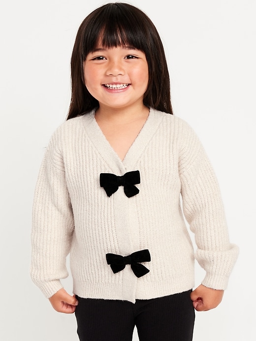 Image number 1 showing, SoSoft Bow Cardigan Sweater for Toddler Girls