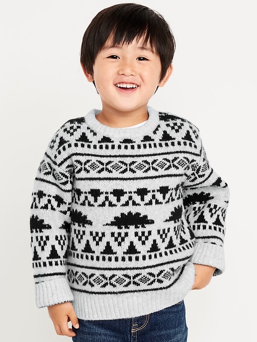 Image number 1 showing, SoSoft Oversized Holiday Graphic Sweater for Toddler Boys