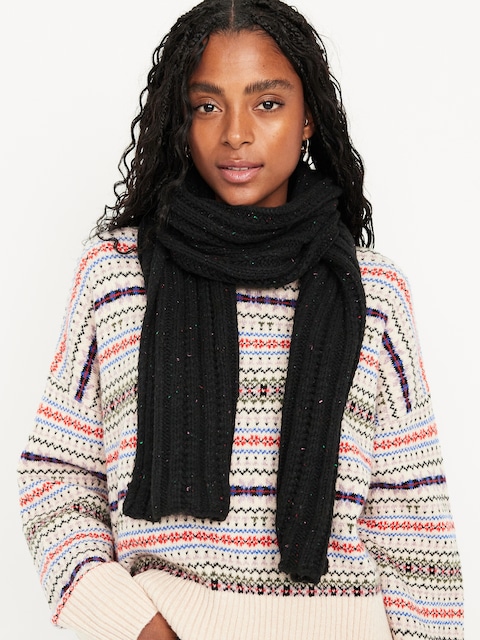 Chunky Cable Knit Scarf - Blackjack