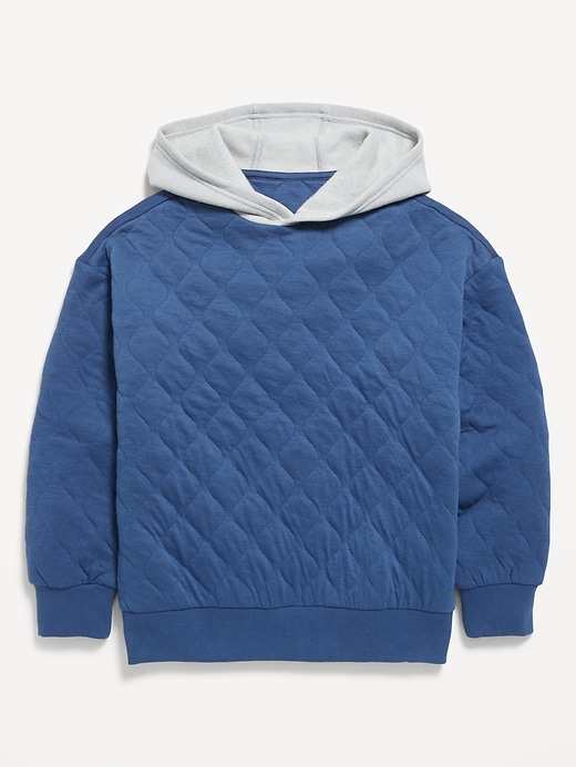 Image number 2 showing, Oversized Quilted Fleece Hoodie for Boys