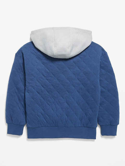 Image number 3 showing, Oversized Quilted Fleece Hoodie for Boys