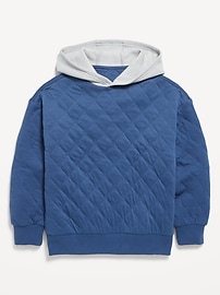 Image number 2 showing, Oversized Quilted Fleece Hoodie for Boys