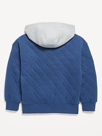 Image number 3 showing, Oversized Quilted Fleece Hoodie for Boys