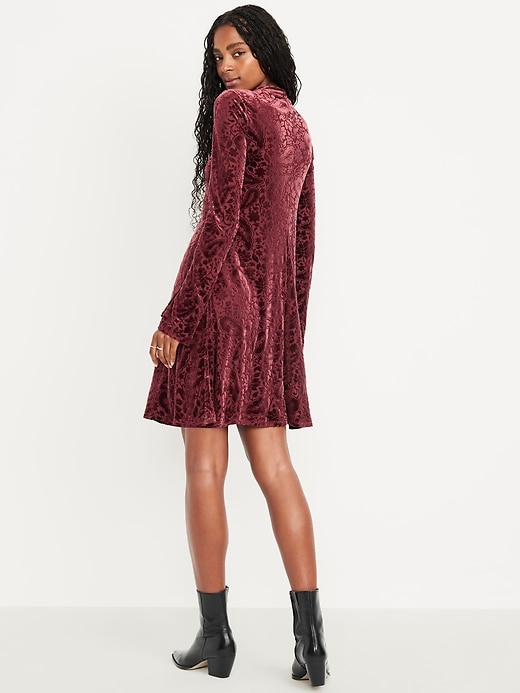 Image number 2 showing, Long-Sleeve Velour Mini Dress