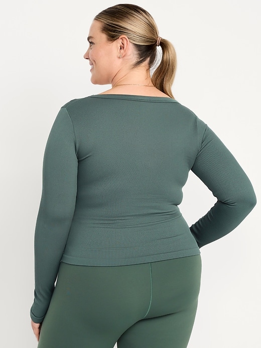 Image number 8 showing, Exhale Seamless Fitted Rib T-Shirt