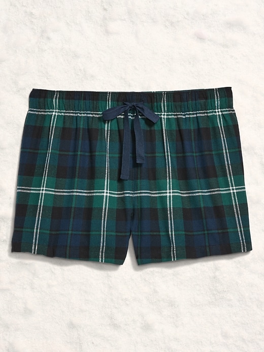 Image number 4 showing, Plaid Flannel Pajama Boxer Shorts for Women