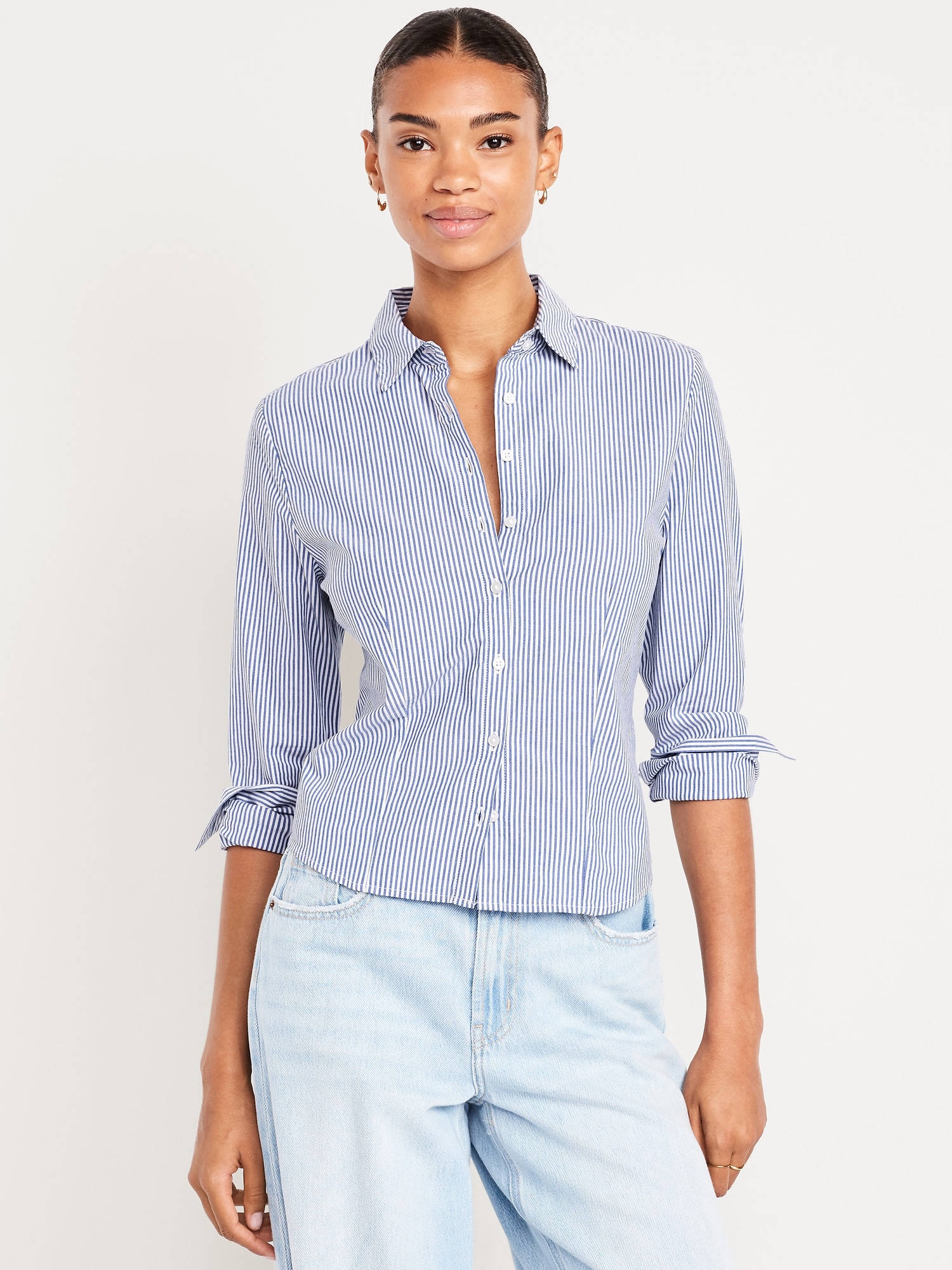 Slim Button-Down Striped Shirt