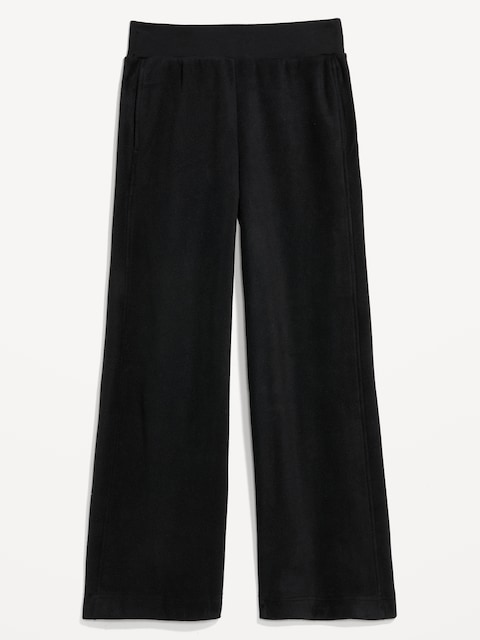 Extra High-Waisted Microfleece Wide-Leg Pants