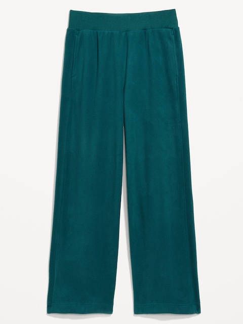 Extra High-Waisted Microfleece Wide-Leg Pants - Jet Stream